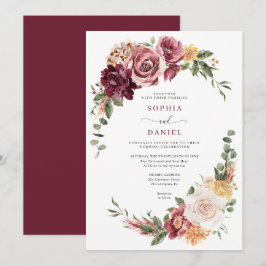 Cartão de Convite para Casamento de Boho do País