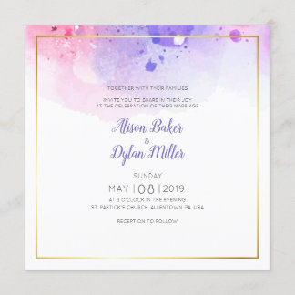 Cartão de Convite para Casamento de Cores Aquática
