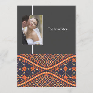 Cartão de Convite para Casamento de Estilo Batik