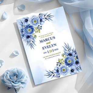 Cartão de Convite para Casamento de Flor Selvagem 