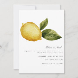 Cartão de Convite para Casamento de Limão do Medit
