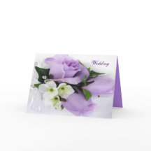 Cartão de Convite para Casamento de Rosa Roxo