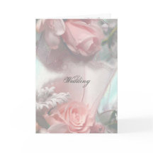 Cartão de Convite para Casamento de Rosas Rosa Sua