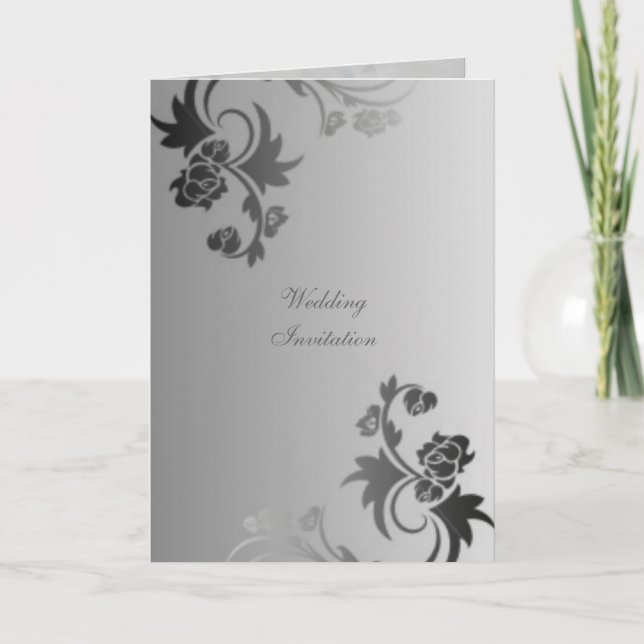 Cartão de Convite para Casamento de Sujãs Elegante (Frente)