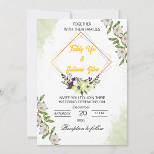 Cartão de Convite para Casamento Elegante - Person