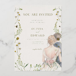 Cartão de convite para casamento estético