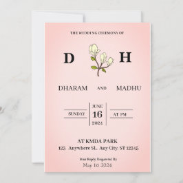 Cartão de convite para casamento estilo Vintage