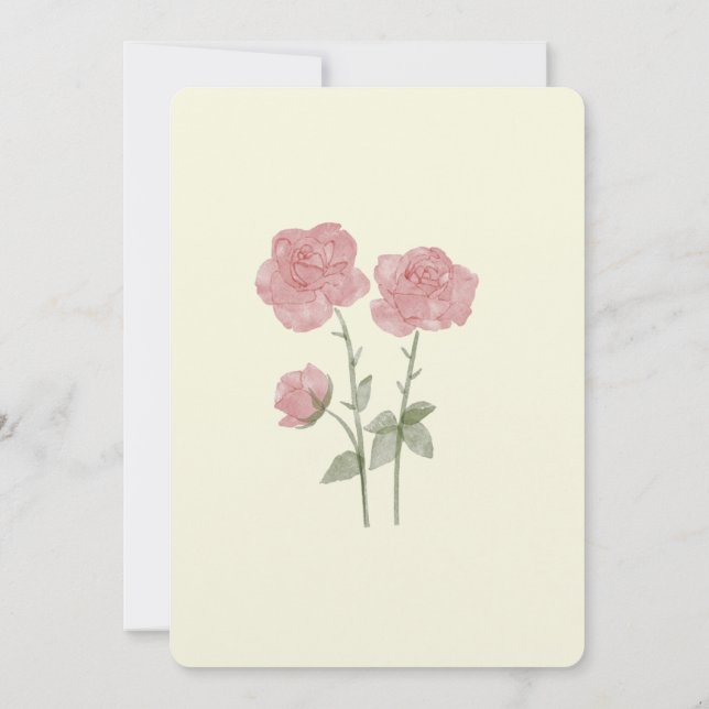 cartão de convite para casamento floral (Verso)