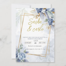 Cartão de Convite para Casamento Floral Elegante A
