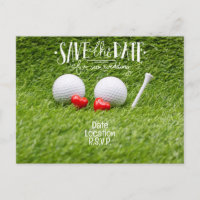 Cartão de Convite para Casamento Golf com dois cor