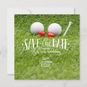 Cartão de Convite para Casamento Golf com dois cor