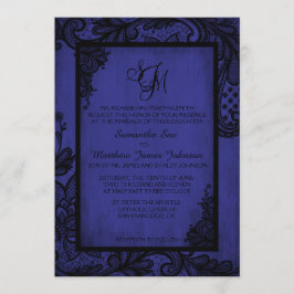 Cartão de Convite para Casamento Gótico Real Black