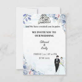 Cartão de Convite para Casamento Moderno