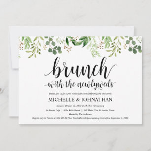 Cartão de Convite para Casamento Poste Greenery B