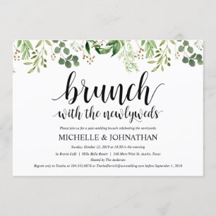 Cartão de Convite para Casamento Poste Greenery B