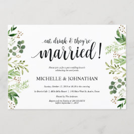 Cartão de Convite para Casamento Poste Greenery Br