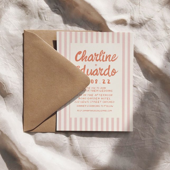 Cartão de convite para Casamento Retroativo Pastel (Criador carregado)