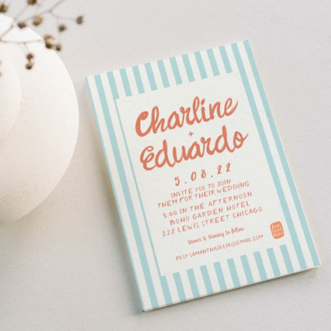 Cartão de convite para Casamento Retroativo Pastel (Criador carregado)