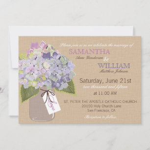 Cartão de Convite para Casamento Russo Hydrangea B