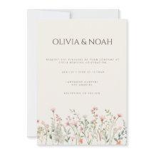 Cartão de Convite para Casamento Simples Boho Wild