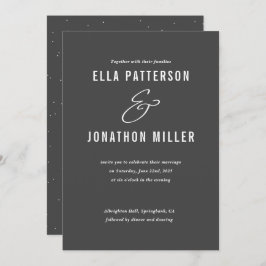 Cartão de Convite para Casamento Simples Mix Moder