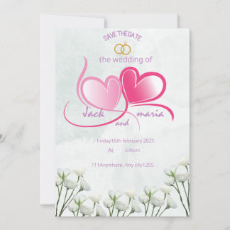 cartão de convite para casamento Tamanho: 5" x 7"