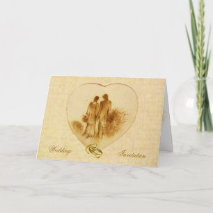 Cartão de Convite para casamento vintage