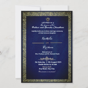 Cartão de Convite para Casamentos Tradicional Gane