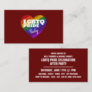 Cartão de Convite para Celebração do Orgulho LGBTQ