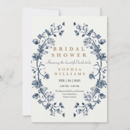 Cartão de convite para chá de casamento Floral Azu