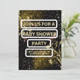 cartão de convite para chá de fraldas