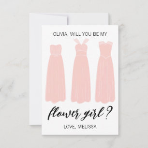 Cartão de Convite para Dama de Honra, Vestidos Ros