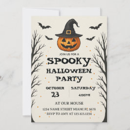 Cartão de Convite para Festa de Halloween Assustad