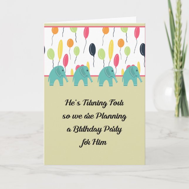 Cartão de Convite para Festas de aniversário de Fi (Frente)