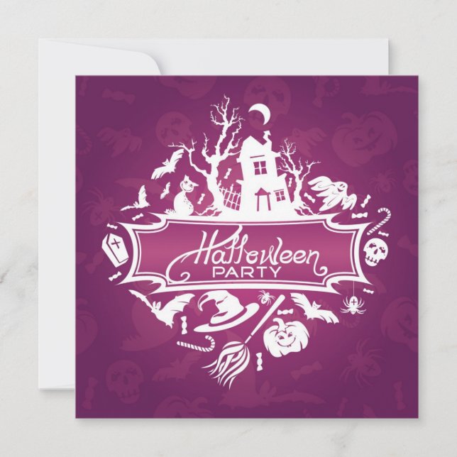 Cartão de Convite para Festas de Halloween (Frente)