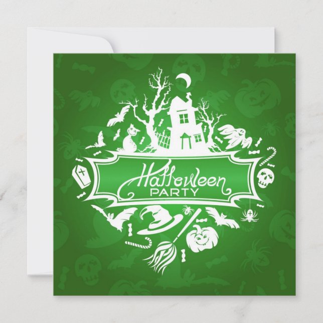 Cartão de Convite para Festas de Halloween (Frente)