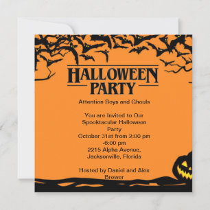 Cartão de Convite para Festas de Halloween