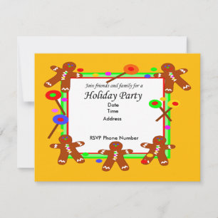 Cartão de Convite para Ginger Bread Man