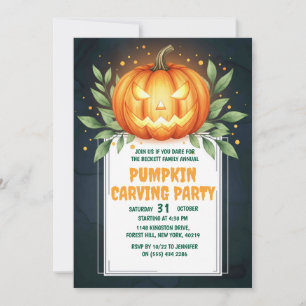 Cartão de Convite para Halloween Elegante Jack-o