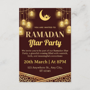 Cartão de Convite para Iftar de Ramadan