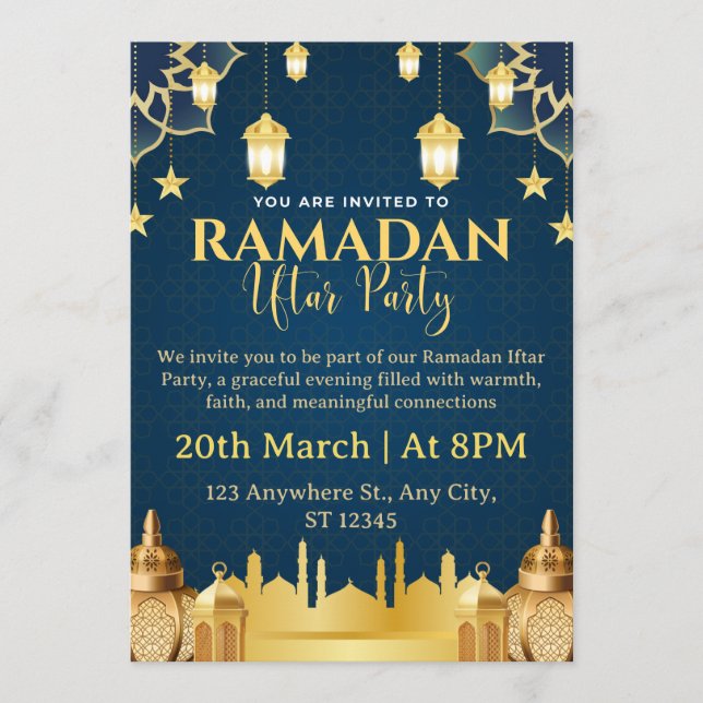Cartão de Convite para Iftar de Ramadan (Frente)