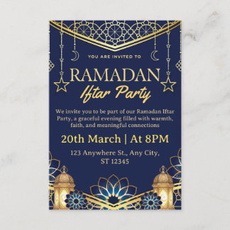 Cartão de Convite para Iftar de Ramadan