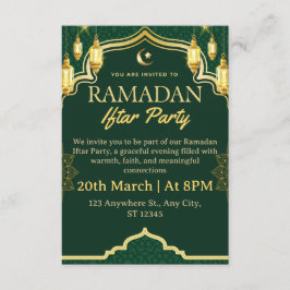 Cartão de Convite para Iftar de Ramadão