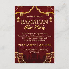 Cartão de Convite para Iftar do Ramadão