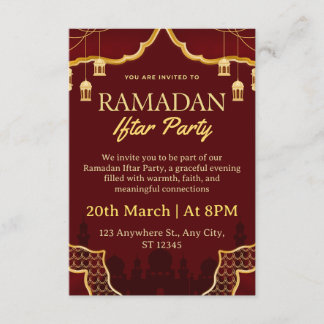 Cartão de Convite para Iftar do Ramadão
