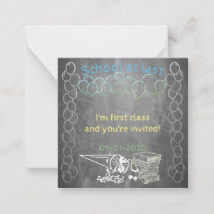 Cartão de convite para inscrição na escola em quad
