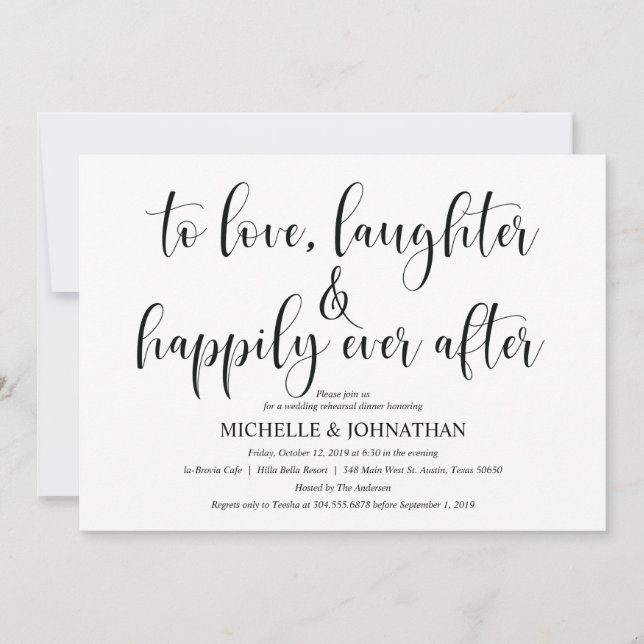 Cartão de Convite para Janto de Ensaio de Casament (Frente)