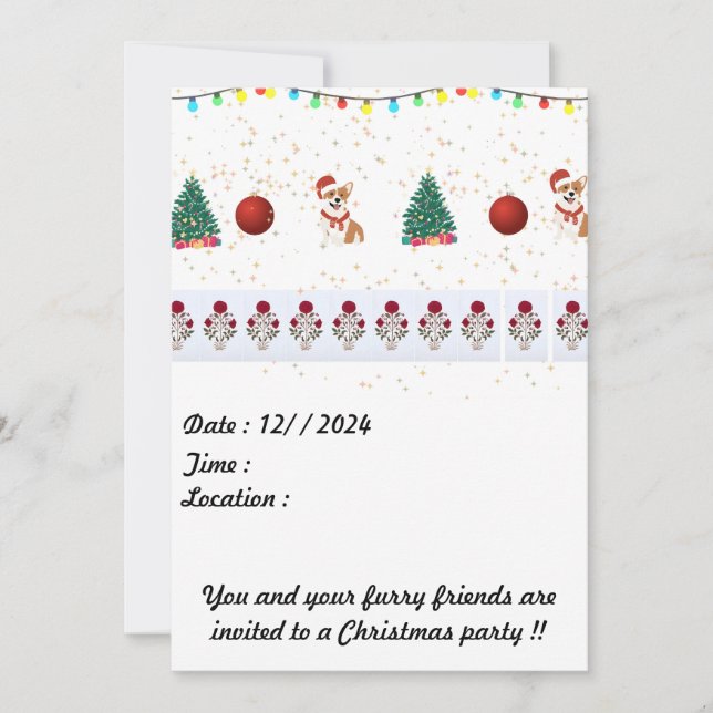 Cartão de convite para natal 5 x 7 (Frente)