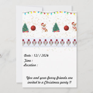 Cartão de convite para natal 5 x 7