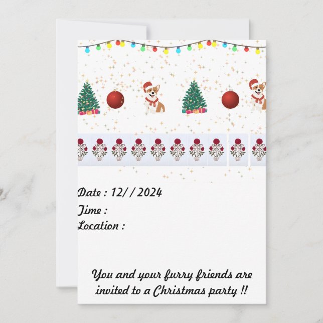 Cartão de convite para natal 5 x 7 (Frente)